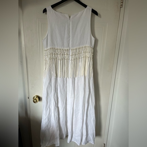 Fabiana Filippi linen dress with fringes size 14/L - Picture 6 of 16